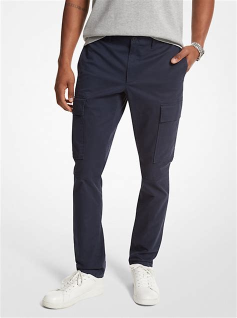 Cotton Blend Twill Cargo Pants 